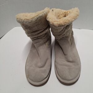 BearPaw Cream Suede Winter Boots